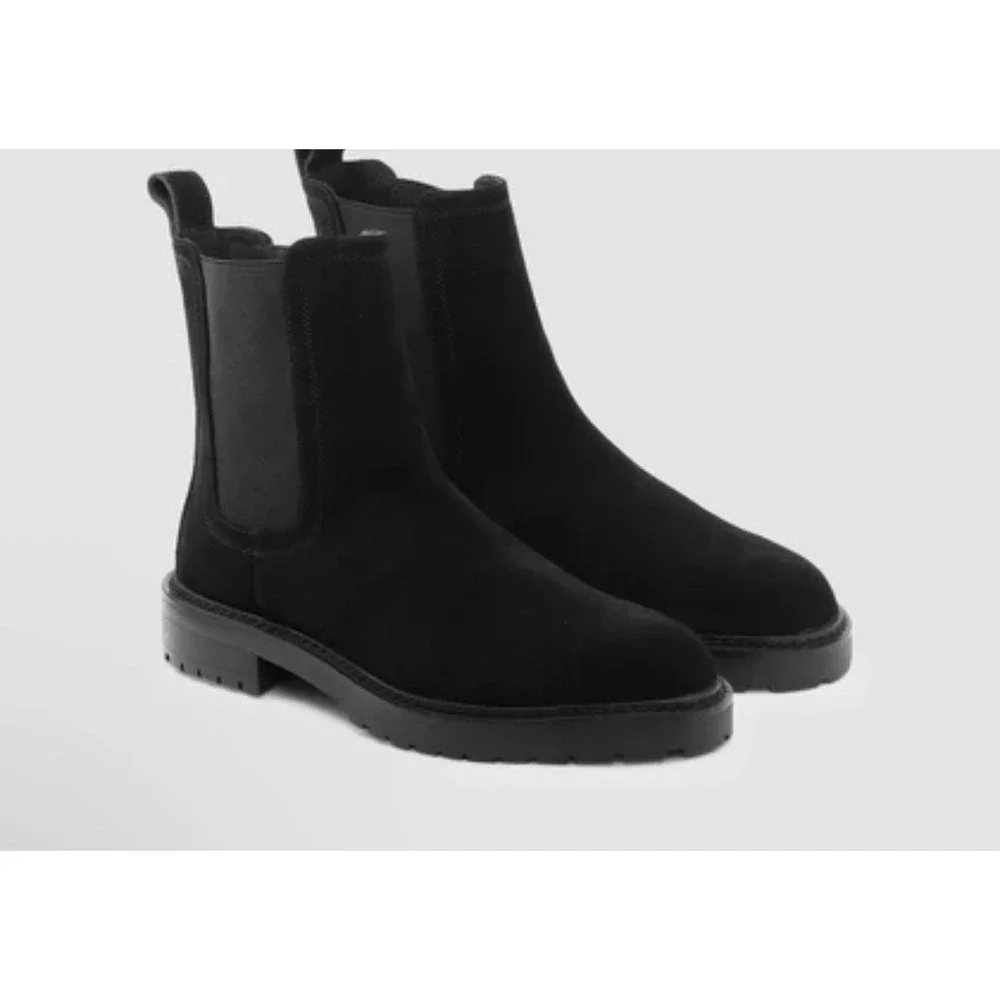 Saint Morta Mens 11 Suede Chelsea Boots Black Lug Sole Ankle Streetwear Pull‎ On
